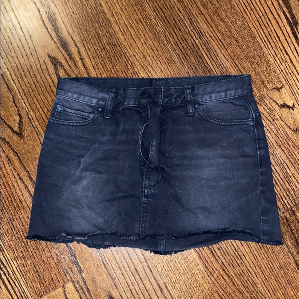 Black denim free people skirt